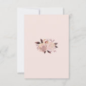 Trouwkaart Antwoordkaart met Roze Rozenkrans RSVP Kaartje (Achterkant)