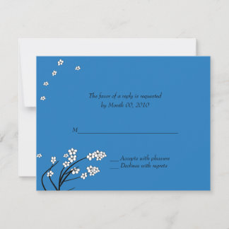 Trouwkaart antwoordkaarten in Koninklijk Blauw RSVP Kaartje