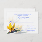 Trouwkaart-antwoordkaarten met Bird of Paradise Ha RSVP Kaartje (Voorkant / Achterkant)