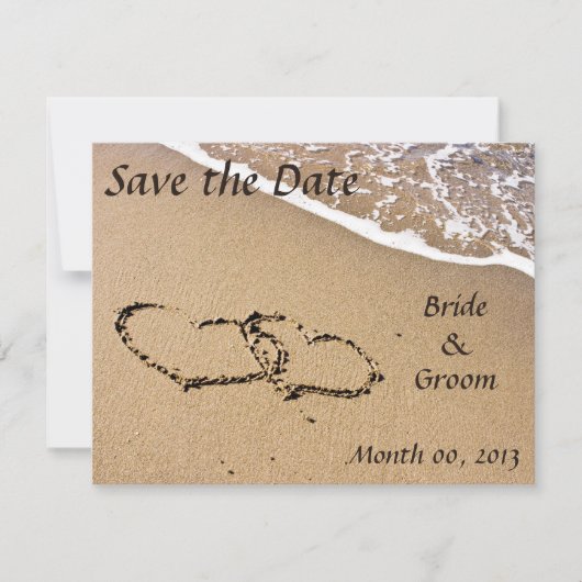 Trouwkaart 'Beach Wedding Save the Date' Date (Voorkant)