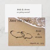 Trouwkaart 'Beach Wedding Save the Date' Date (Voorkant / Achterkant)