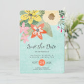 Trouwkaart 'Beautiful Blooms' Save the Date Kaart (Staand voorkant)
