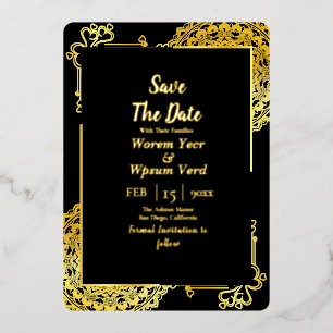 Trouwkaart Beauty and The Beast Save The Date Folie Uitnodiging