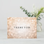 Trouwkaart bedankbrief koper glittersnoeren kaart (Staand voorkant)