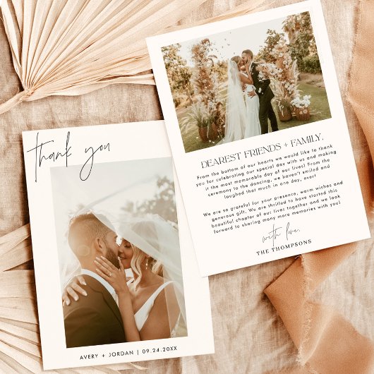 Trouwkaart bedanken | Boho foto bedankkaart Kaart