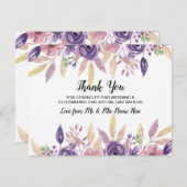 Trouwkaart Bedanken Lavendel Bloemen Kaart (Voorkant / Achterkant)