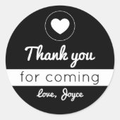 Trouwkaart bedanken moderne zwart-wit sticker (Voorkant)