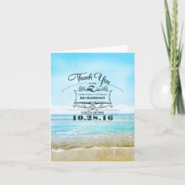 Trouwkaart bedanken strand bedankkaart