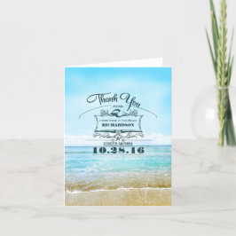 Trouwkaart bedanken strand bedankkaart