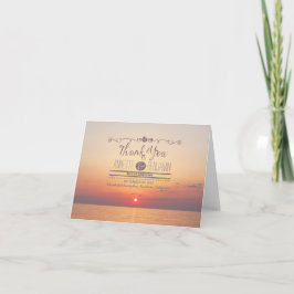 Trouwkaart bedanken vanaf het strand bedankkaart