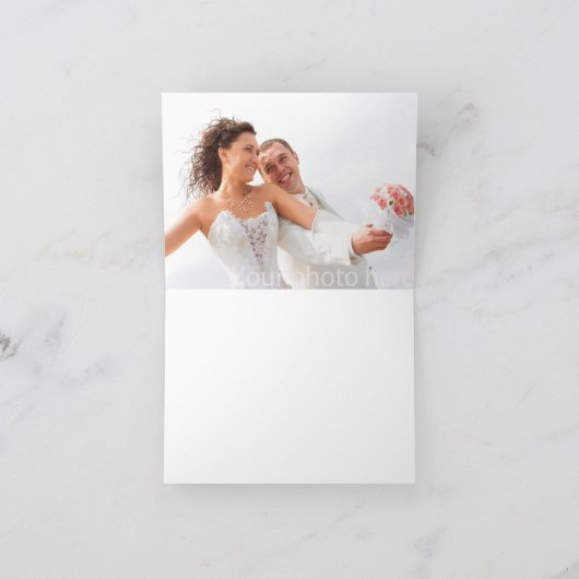 trouwkaart bedanken vanuit het strand bedankkaart (Binnen)