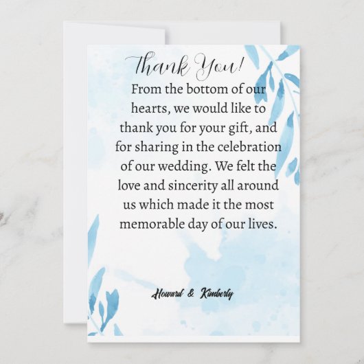 Trouwkaart bedanken voor aanwezigheid huwelijk bedankkaart (Voorkant)