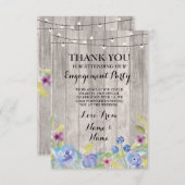 Trouwkaart Bedankje Hout Bloem Bedankkaart (Voorkant / Achterkant)