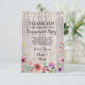 Trouwkaart Bedankje Hout Bloem Bedankkaart (Staand voorkant)