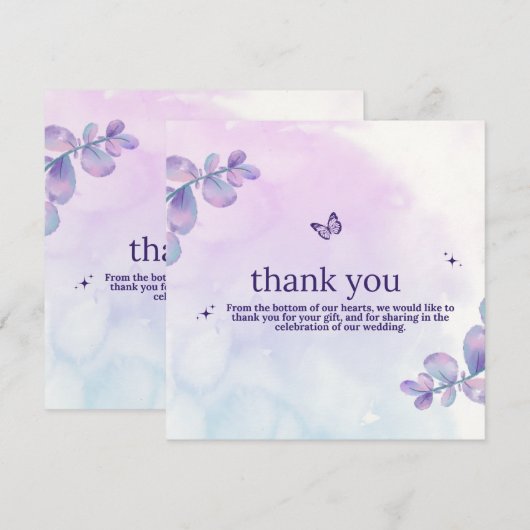 trouwkaart bedankjes budget bericht Betoverd Kaart (Voorkant / Achterkant)