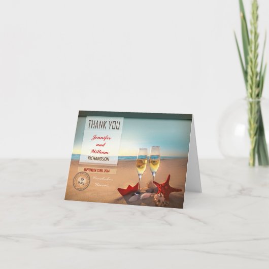 trouwkaart bedankjes strand bedankkaart (Voorkant)