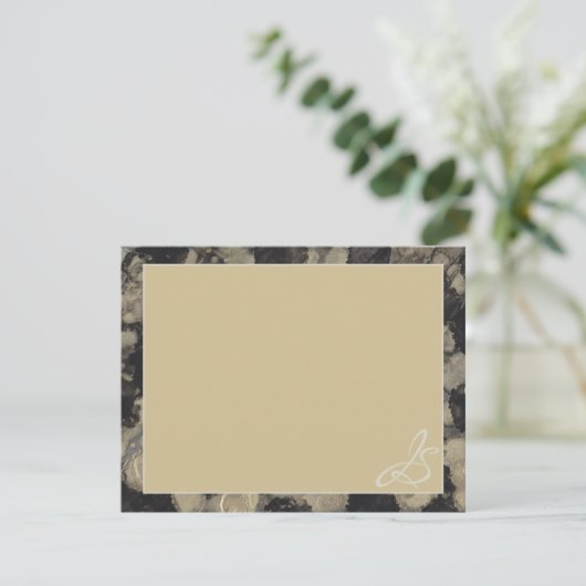 Trouwkaart bedankkaart Schakeringen van goud en zw (Staand voorkant)