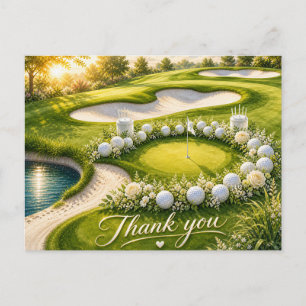 Trouwkaart bedankkaart voor golfer aquarel briefkaart