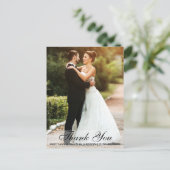 Trouwkaart Bedankt Bruid & Bruidegom Foto Ansichtk Briefkaart (Staand voorkant)