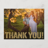 Trouwkaart Bedankt | Gouden Gehavende Letters Op F Briefkaart (Voorkant)