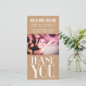 Trouwkaart Bedankt Rustieke Neutrale Fotokaarten (Staand voorkant)