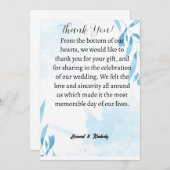 Trouwkaart bedankt voor uw komst naar een bruiloft (Voorkant / Achterkant)