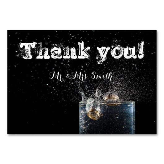 Trouwkaart Bedankt zwart (Voorkant)