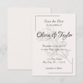 Trouwkaart Beige Elegance Save the Date (Voorkant / Achterkant)