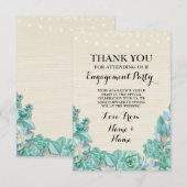 Trouwkaart Betuiging Succulente Bloem Kaart (Voorkant / Achterkant)