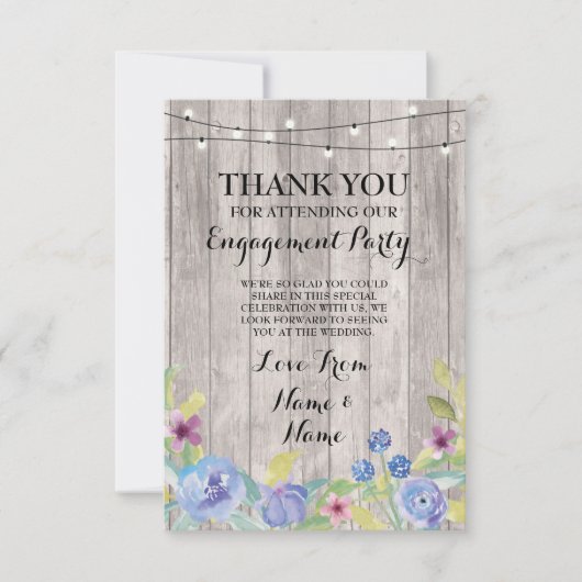 Trouwkaart Bevestiging Hout Bloem Bedankkaart (Voorkant)