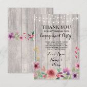 Trouwkaart Bevestiging Hout Bloem Bedankkaart (Voorkant / Achterkant)