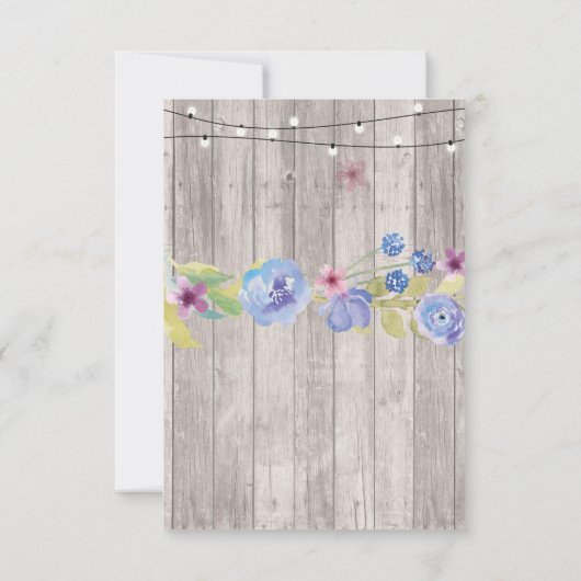 Trouwkaart Bevestiging Huwelijk Hout Bloem Bedankkaart (Achterkant)