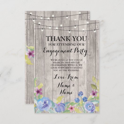 Trouwkaart Bevestiging Huwelijk Hout Bloem Bedankkaart (Voorkant / Achterkant)