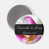 Trouwkaart Binnen een Witte Orchidee Persoonlijk H Magneet (Voorkant / Achterkant)