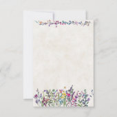 Trouwkaart blanke kleurrijke wilde bloemen kaart (Voorkant)