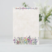 Trouwkaart blanke kleurrijke wilde bloemen kaart (Staand voorkant)