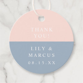 Trouwkaart Blauw Stof Elegant Minimalistisch Bedankjes Labels