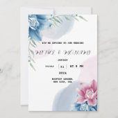 Trouwkaart Blauwe Bloem Kaart (Voorkant)