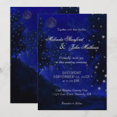Trouwkaart | Blauwe Romantische Nacht Kaart (Voorkant / Achterkant)