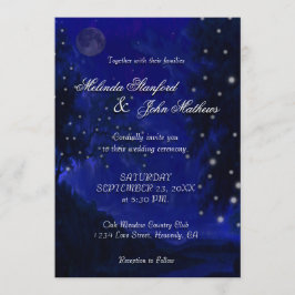 Trouwkaart | Blauwe Romantische Nacht Kaart