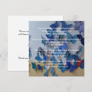 Trouwkaart Blauwe Vlinders Kaart