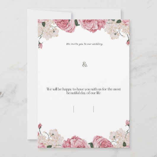 Trouwkaart bloemendesign kaart (Voorkant)