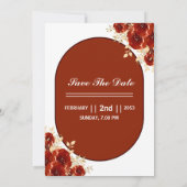 Trouwkaart bloemig ontwerpsjabloon kaart (Achterkant)