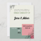 Trouwkaart, bloemige trouwkaart kaart (Voorkant)