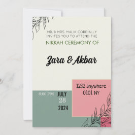 Trouwkaart, bloemige trouwkaart kaart