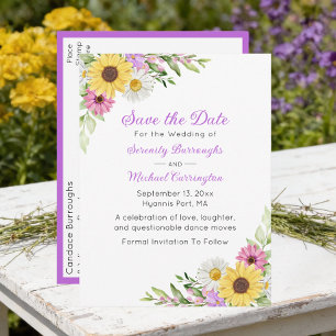 Trouwkaart Bloemige Wilde Bloemen Save the Date Briefkaart