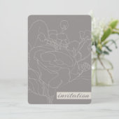 Trouwkaart bloemmotief (Natuurlijk) Kaart (Staand voorkant)