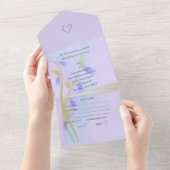 Trouwkaart 'Blue Bells All in One' All In One Uitnodiging (Afscheurbaar)