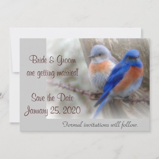 Trouwkaart Bluebird Kaart (Voorkant)