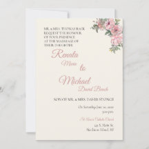 Trouwkaart Blush Floral